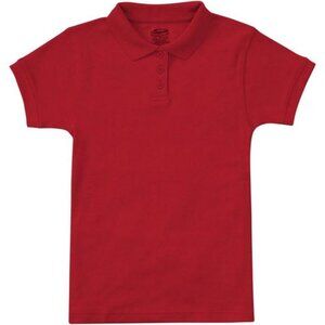 Classroom 58584 Girls Juniors Short Sleeve Fitted Interlock Polo Red